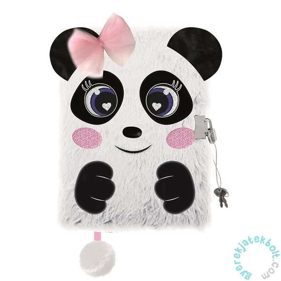 Pandás 3D szőrmés kulcsos napló - A5/96 lap