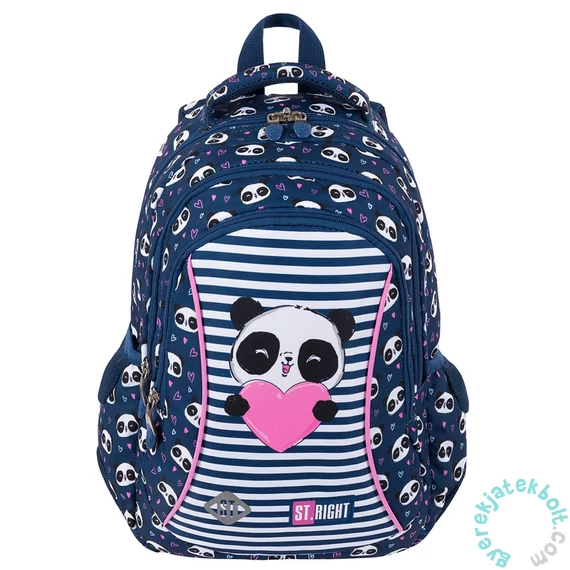 Majewski - St.Right - Love Panda hátizsák, iskolatáska mellpánttal - 3 rekeszes (652578)