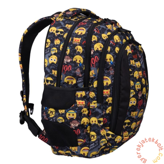 Emoji hátizsák, iskolatáska - 4 rekeszes, mellpánttal - Welcoe to Emojiville (206030)