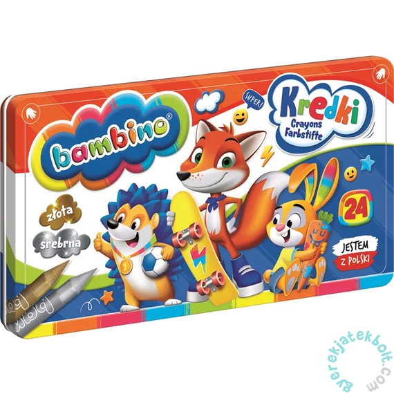 Bambino 24 színű zsírkréta - fém dobozban