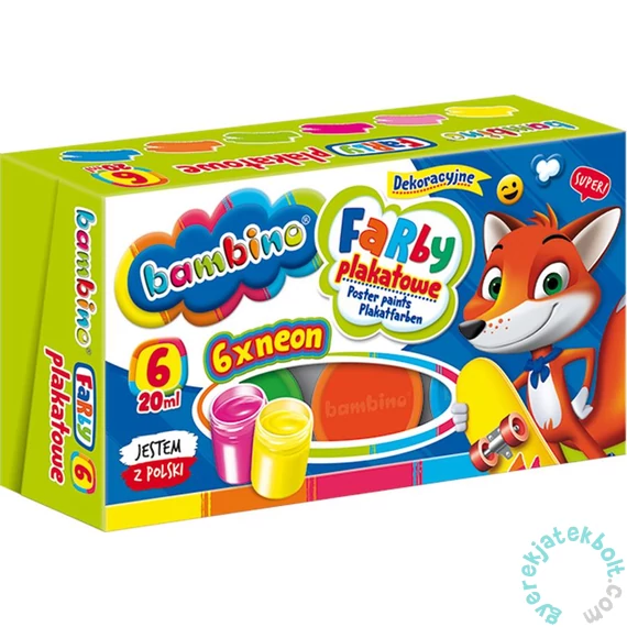 Bambino 6 színű plakátfesték készlet - NEON
