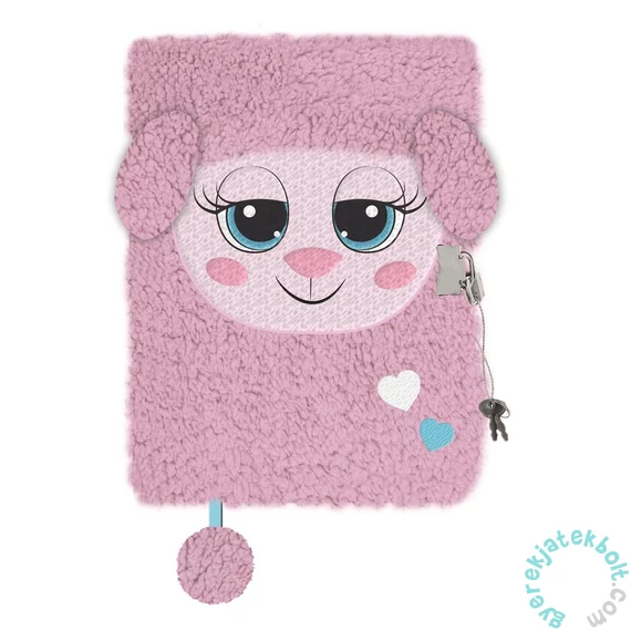 Bárányos szőrmés kulcsos napló - A/5 - 96 lapos