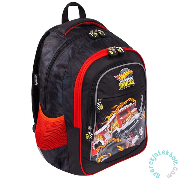Hot Wheels ergonomikus iskolatáska, hátizsák - 3 rekeszes - Monster Truck (669217)