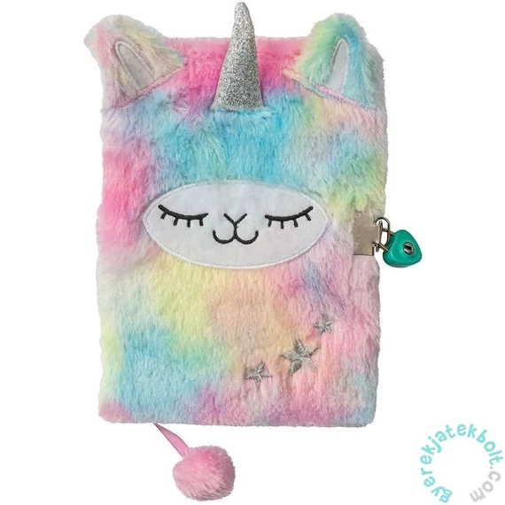 Láma 3D szőrmés kulcsos napló - A5/96 lap - Lámakorn