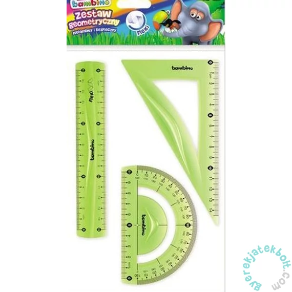 Bambino 3 db-os flexibilis vonalzó szett - 20 cm - zöld (003141)
