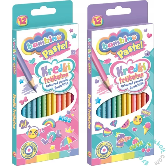 Bambino 12 db-os színes ceruza készlet - Pasztell - kétféle