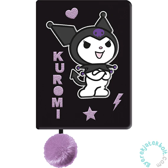 Kuromi kulcsos napló - A/5 - 96 lapos - fekete (693922)