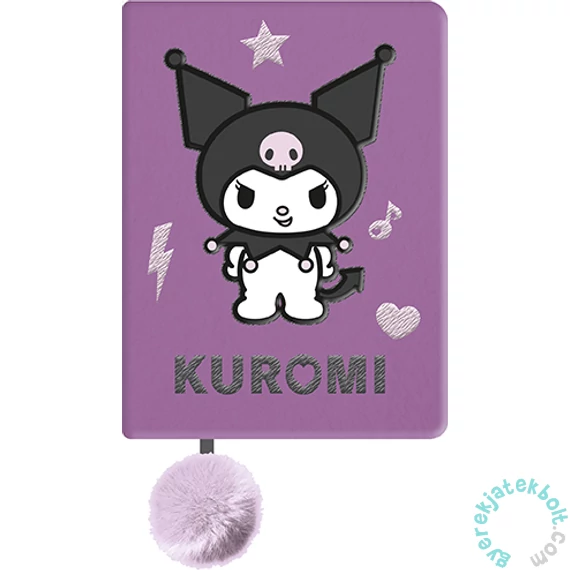 Kuromi kulcsos napló - A/5 - 96 lapos - lila (693915)