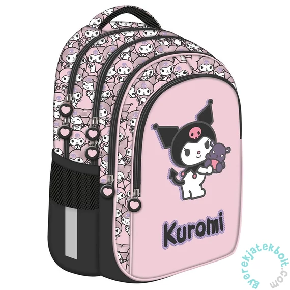 Kuromi Pink - ergonomikus iskolatáska, hátizsák - 4 rekeszes - rózsaszín (694158)
