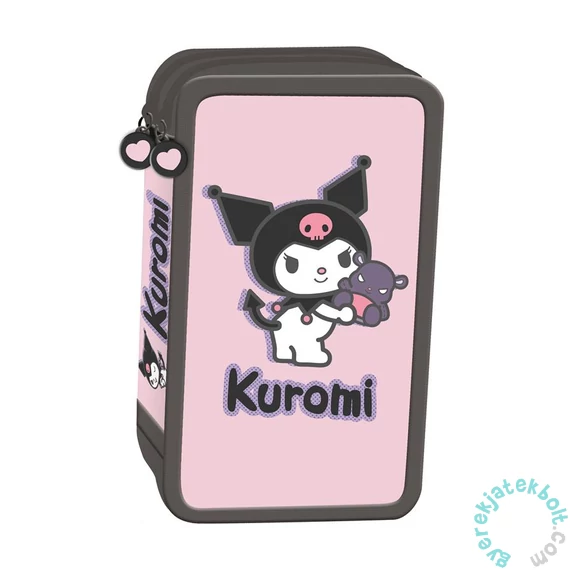 Kuromi Pink - felszerelt 3 emeletes tolltartó - rózsaszín (694219)