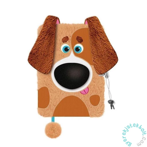 Kutyás 3D szőrmés kulcsos napló - A/5 - 96 lapos - Bernard (668975)