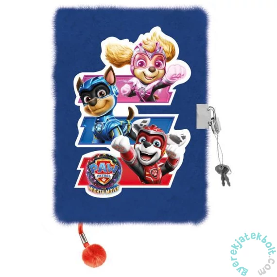 Mancs őrjárat szőrmés kulcsos napló - A/5 - 96 lapos (661082)