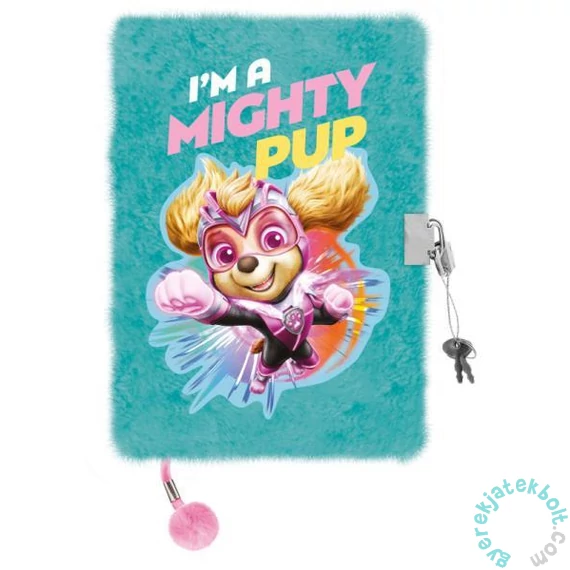 Mancs őrjárat szőrmés kulcsos napló - A/5 - 96 lapos - I'm a mighty pup (661150)