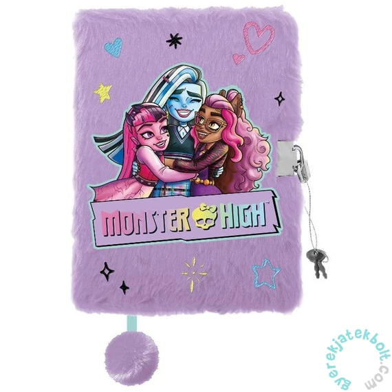 Monster High szőrmés kulcsos napló - A/5 - 96 lapos (661433)