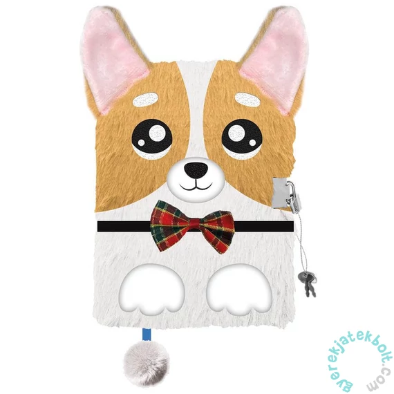 My little friend 3D szőrmés kulcsos napló - A/5 - 96 lapos - Corgi (686931)