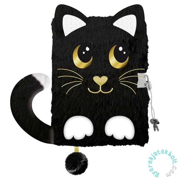 My little friend 3D szőrmés kulcsos napló - A/5 - 96 lapos - Night Cat (686856)