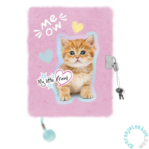 My little friend cicás szőrmés kulcsos napló - A/5 - 96 lapos - Meow (663826)