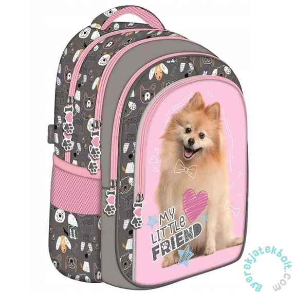 My little friend kutyás ergonomikus iskolatáska, hátizsák - 4 rekeszes - Sweet Pomeranian (688614)