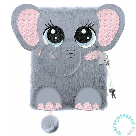 My little friend szőrmés kulcsos napló - A/5 - 96 lapos - Elefánt (669422)