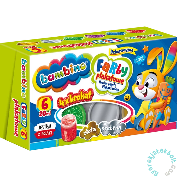 Bambino 6 színű plakátfesték készlet - Csillámos