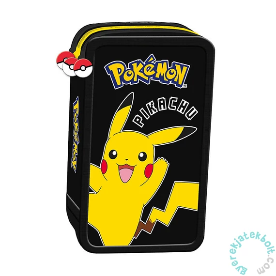 Pokemon Felszerelt 3 emeletes tolltartó - Black (723688)