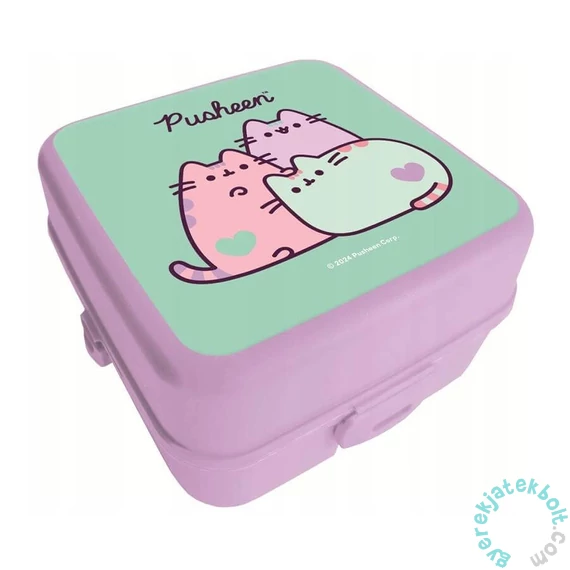 Pusheen cicás műanyag uzsonnás doboz - lila (679810)