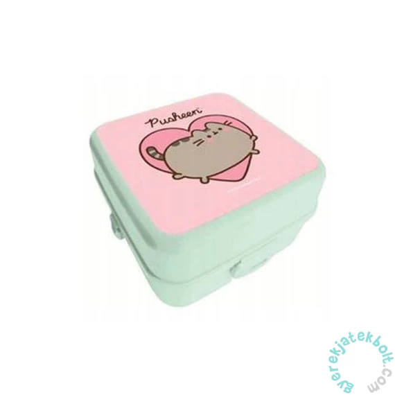 Pusheen cicás műanyag uzsonnás doboz - menta (679803)