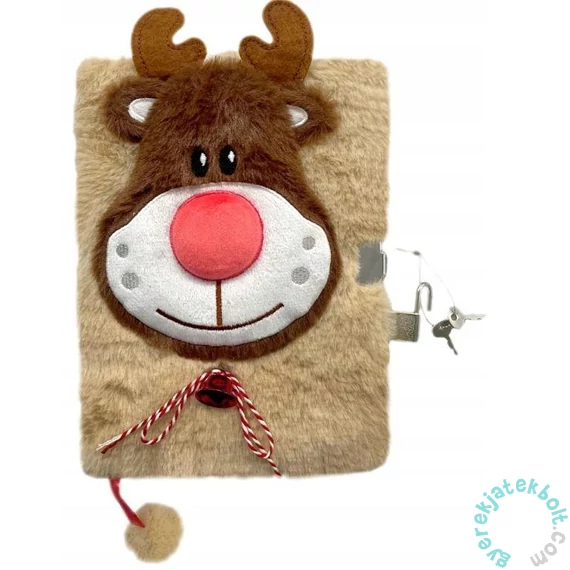 Rudolf 3D szőrmés kulcsos napló - A/5 - 96 lapos (668968)