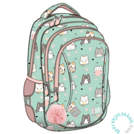 St.Right - Charming Cats ergonomikus iskolatáska, hátizsák - 3 rekeszes (685040)