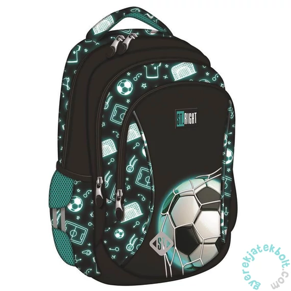 St.Right - Neon Football ergonomikus iskolatáska, hátizsák - 3 rekeszes (681141)