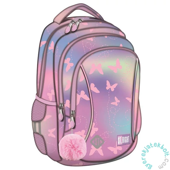 St.Right - Pink Butterflies ergonomikus iskolatáska, hátizsák - 3 rekeszes (680007)