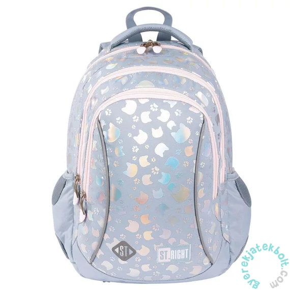 St.Right - Silver Cats ergonomikus iskolatáska, hátizsák - 3 rekeszes (664472)