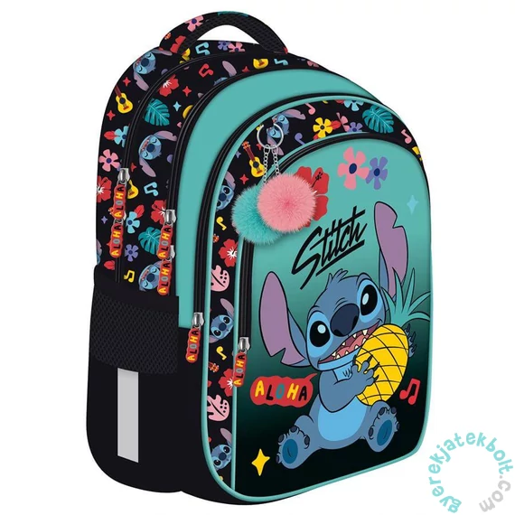 Stitch ergonomikus iskolatáska, hátizsák - 3 rekeszes - Mint Aloha (683107)