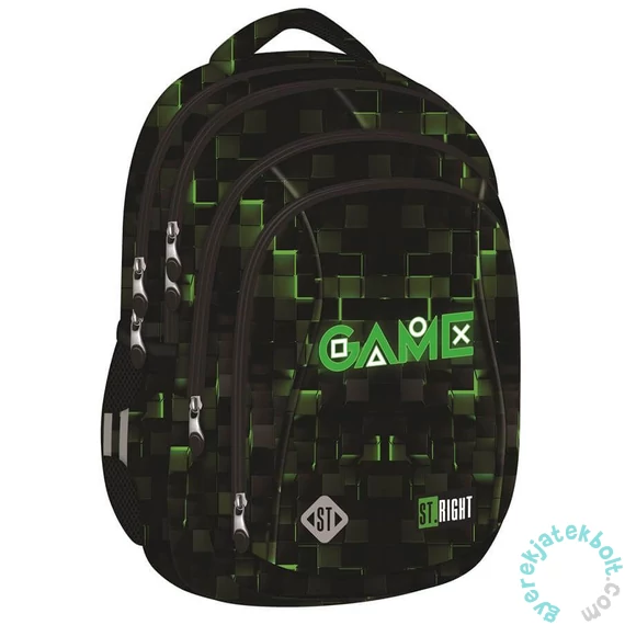 St.Right - Green Game hátizsák, iskolatáska - 4 rekeszes (681509)
