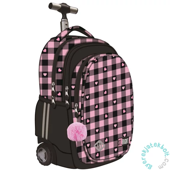 St.Right - Pink Checkered gurulós iskolatáska, hátizsák (682131)