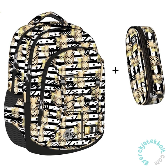 St.Right - Tropical Party 4 rekeszes hátizsák, iskolatáska tolltartóval