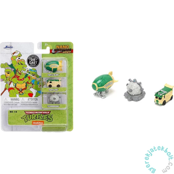Jada - Tini Ninja Teknőcök nano fém autószett - 3 db-os (253281000)