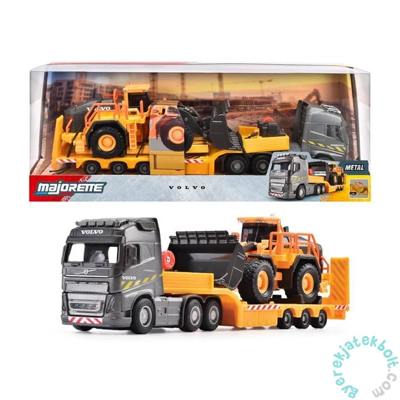 Majorette Volvo fém teherszállító kamion homlokrakodóval - 22 cm (8503726002)