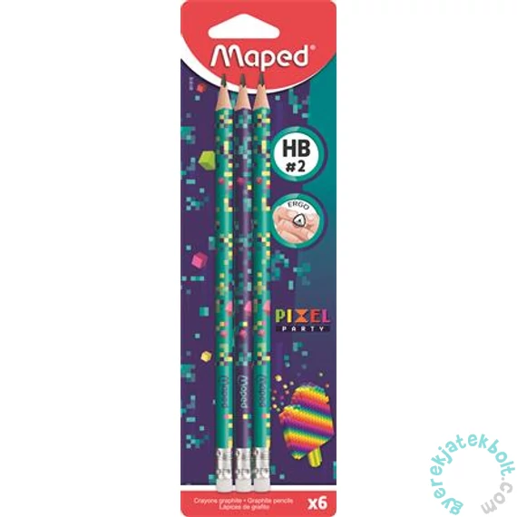Maped Grafitceruza radírral Pixel Party 6 db-os (IMA851816)