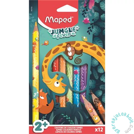 Maped Színes ceruza készlet, vastag Jungle Fever 12 db-os (IMA863700)