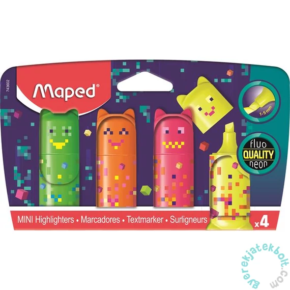 Maped Szövegkiemelő készlet, 1-5 mm Pixel Party Mini 4 db-os (IMA743602)