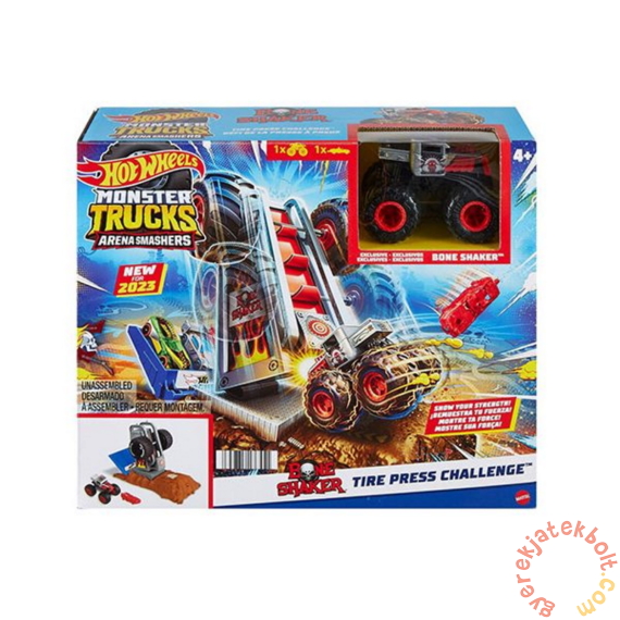 Hot Wheels Monster Trucks Live Aréna játékszett - Tire Press Challenge (HNB87-HNB88)