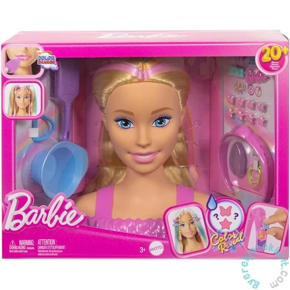 Barbie Deluxe Styling Head - Fésülhető babafej - Szőke egyenes hajú (JFG81)