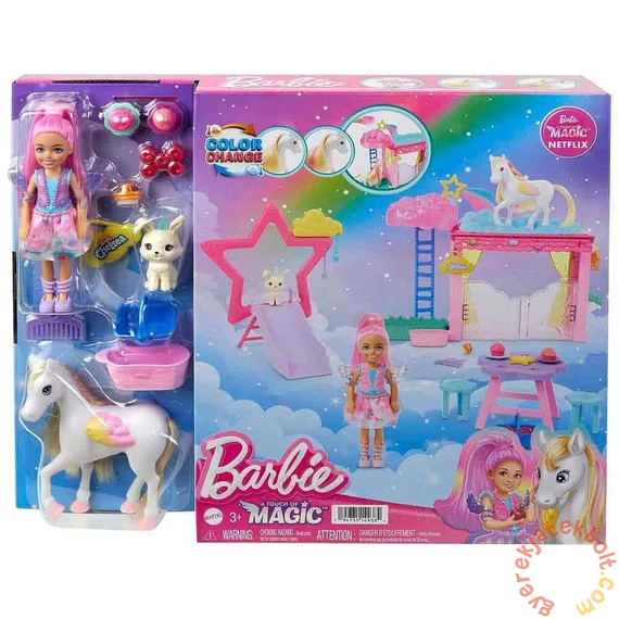 Mattel - Barbie és Chelsea - Touch of Magic Chelsea és pegazus játékszett (HNT67)