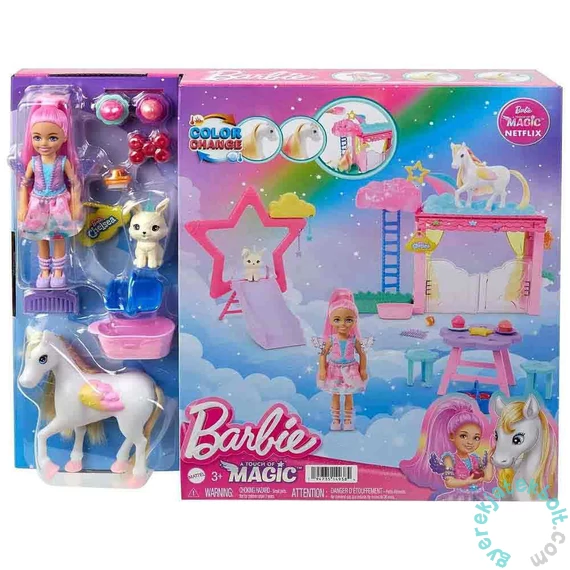 Mattel - Barbie és Chelsea - Touch of Magic Chelsea és pegazus játékszett (HNT67)