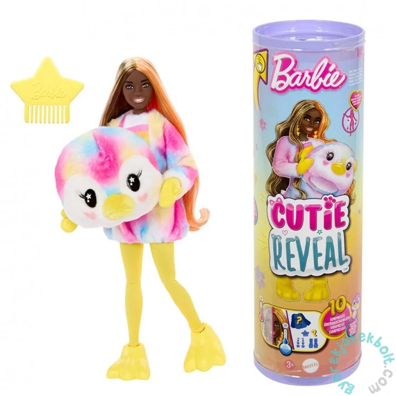 Mattel Barbie Cutie Reveal baba plüss jelmezben meglepetésekkel - Pingvin (HRK40)