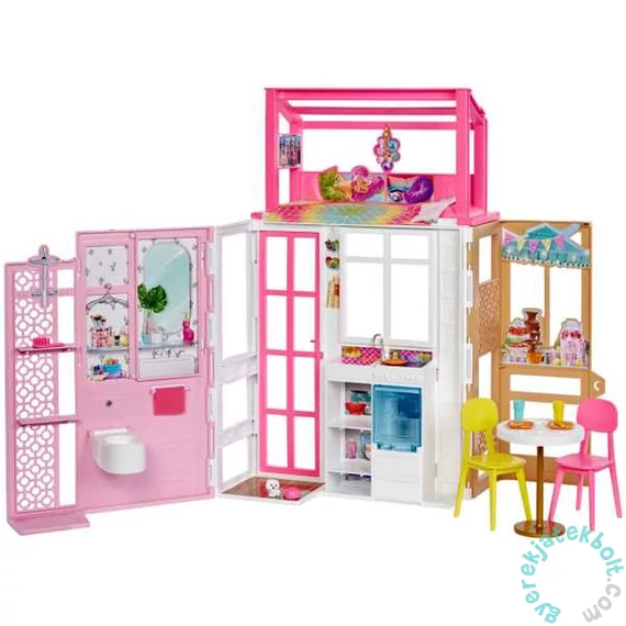 Barbie babaház - kétszintes, hordozható (HCD47)