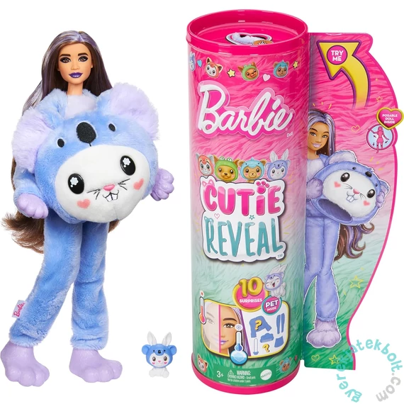 Barbie Cutie Reveal baba plüss jelmezben meglepetésekkel - Koala (HRK26)