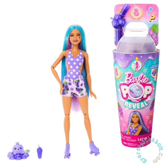 Barbie POP Slime Reveal meglepetés baba - Juicy Fruits - Szőlő koktél (HNW44)