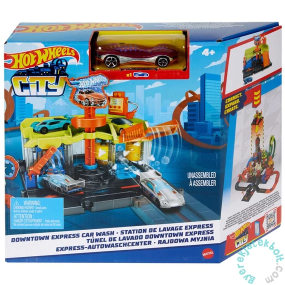 Hot Wheels City - Belvárosi expressz autómosó játékszett (HDR24-HDR27)